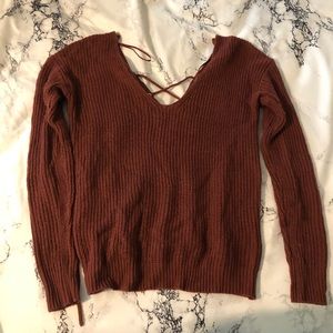 Maroon v cut sweater